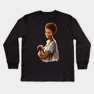 Afrocentric Mother And Baby Kids Long Sleeve T-Shirt